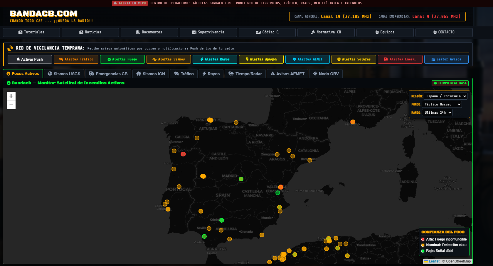 Monitor Satelital de Incendios NASA FIRMS