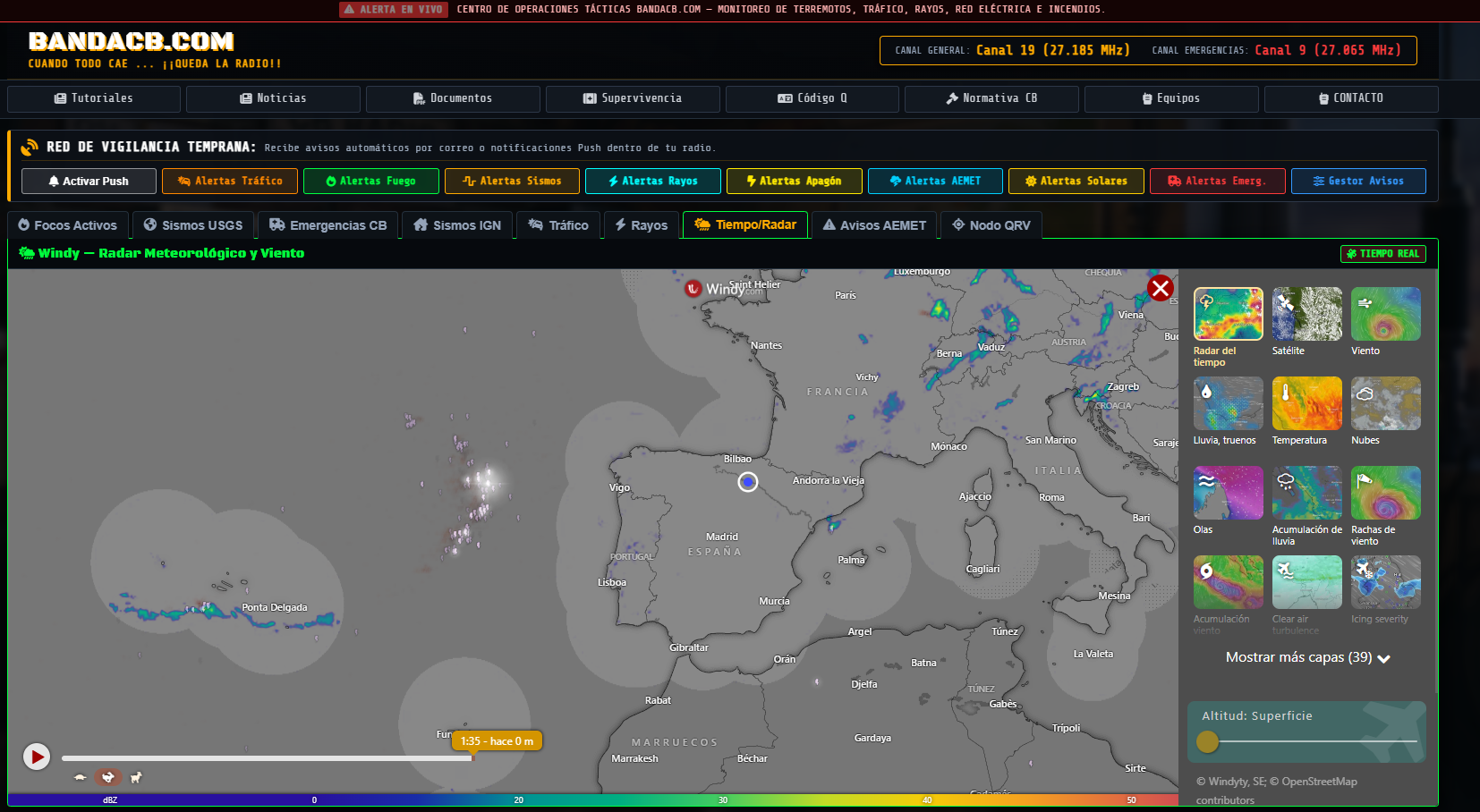Radar Meteorológico AEMET